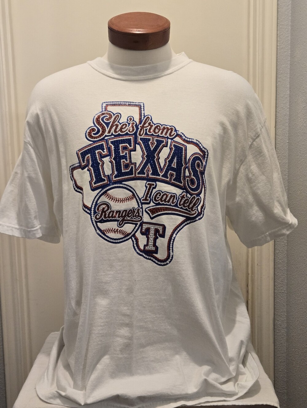 Comfort Colors White Texas Rangers Graphic Tee, XL